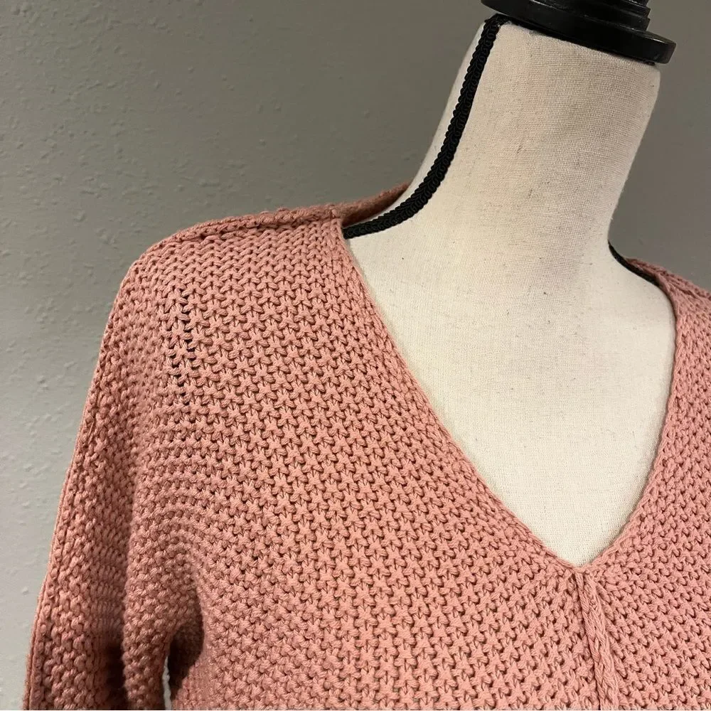 Lucky Brand chunky knit oversized v-neck sweater‎